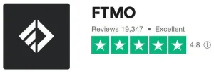 FTMO rating image on Trustpilot